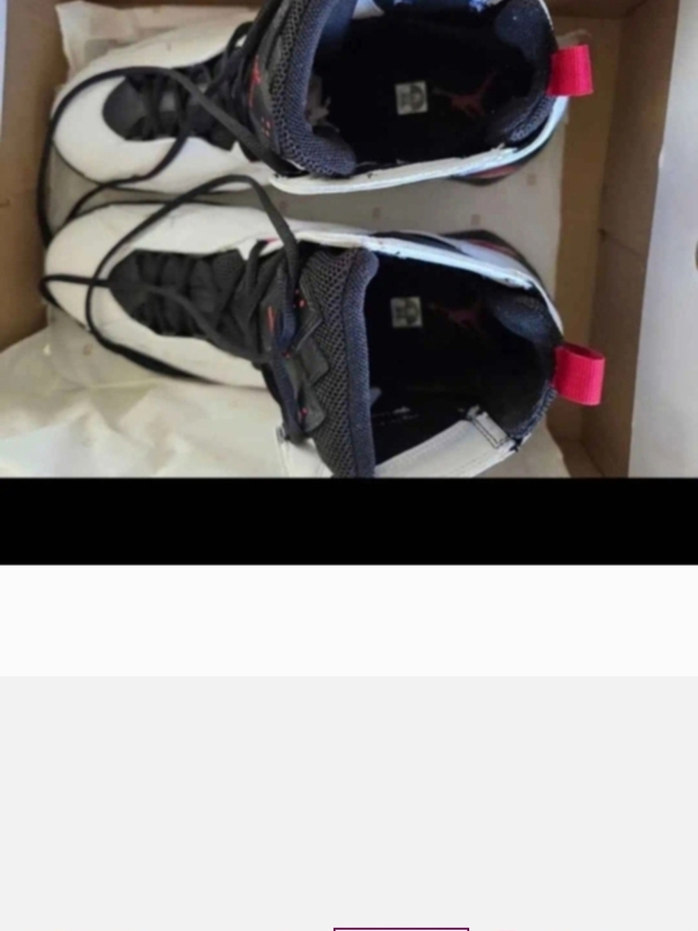 Jordan Men's White Black Red Shoes - Picture 3 of 7